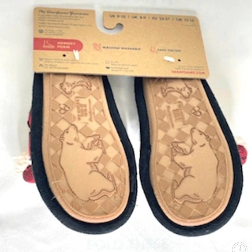 NWT Dearfoams Lil Bear Slippers Limited Edition Buffalo Plaid Size Child’s 9/10